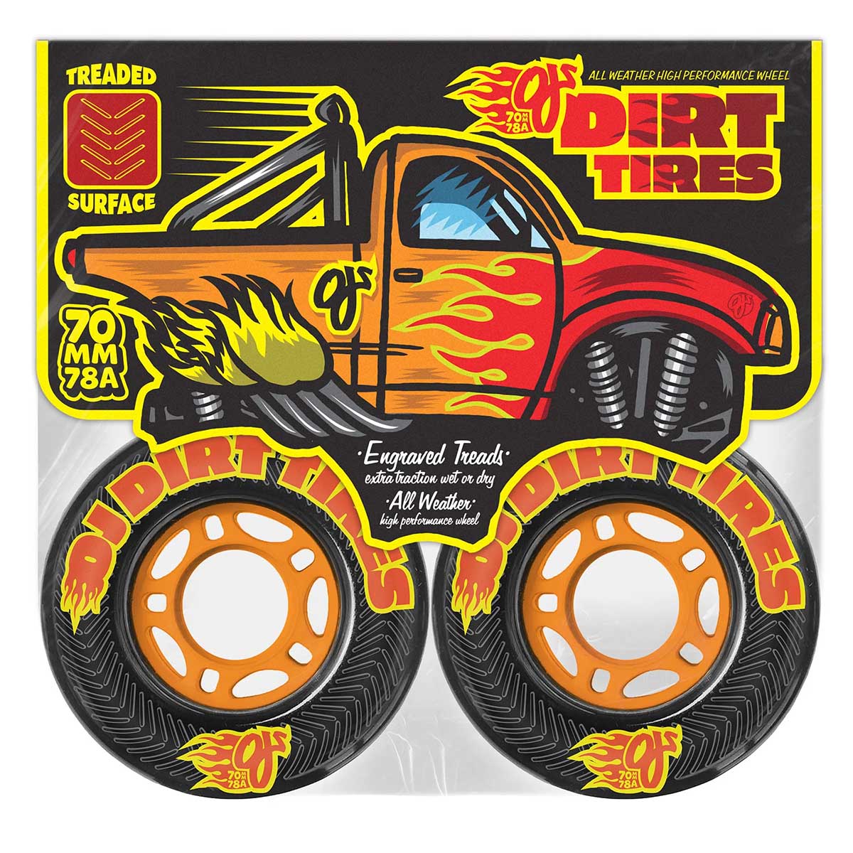 OJ Dirt Tires Thunder Juice 70MM 78A Skateboard Wheels Packaging