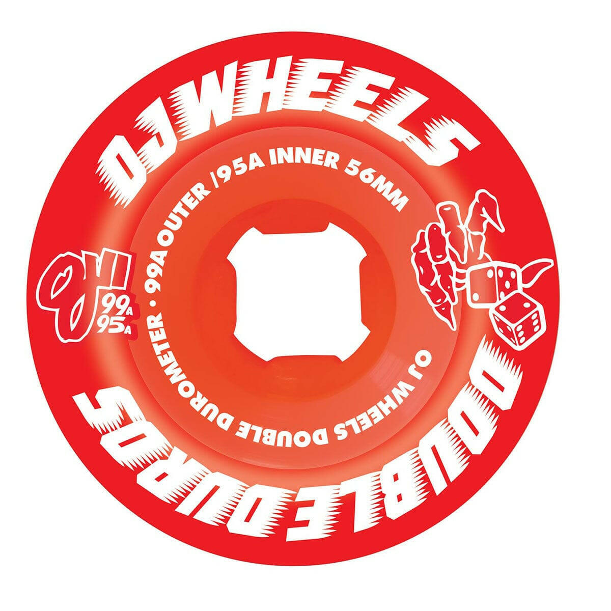 OJ - Double Duro Red Mini Combo 56MM 101A/95A Skateboard Wheels.