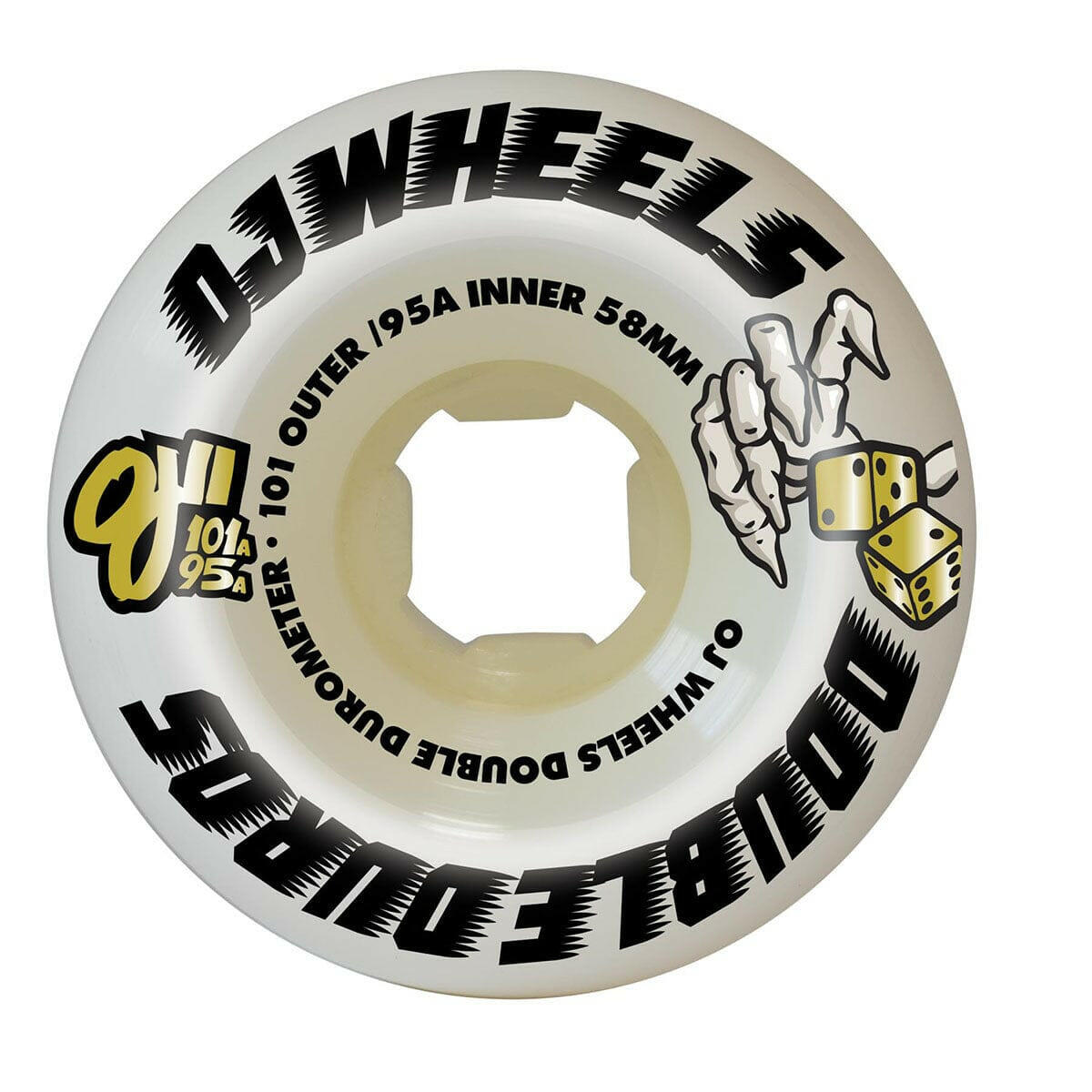 OJ - Double Duro White Mini Combo 58MM 101A/95A Skateboard Wheels.