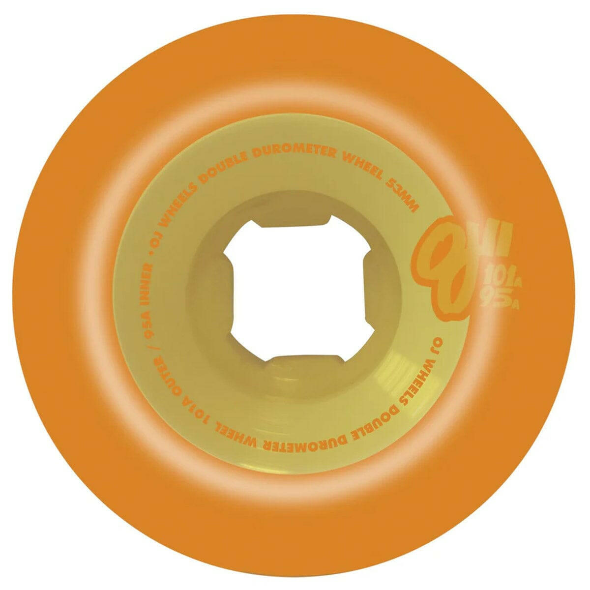 OJ - Double Duro Pastel Orange 53MM 101A/95A Skateboard Wheels.
