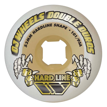OJ - Double Duro White Gum Hardline 53MM 101A/95A Skateboard Wheels.