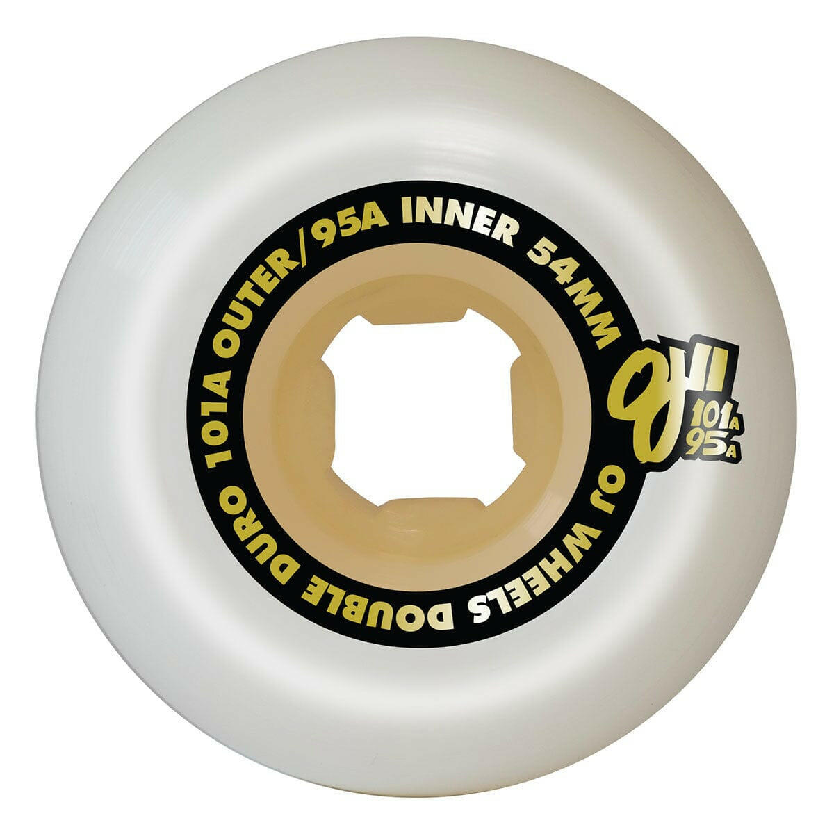 OJ - Double Duro White Gum Mini Combo 54MM 101A/95A Skateboard Wheels.