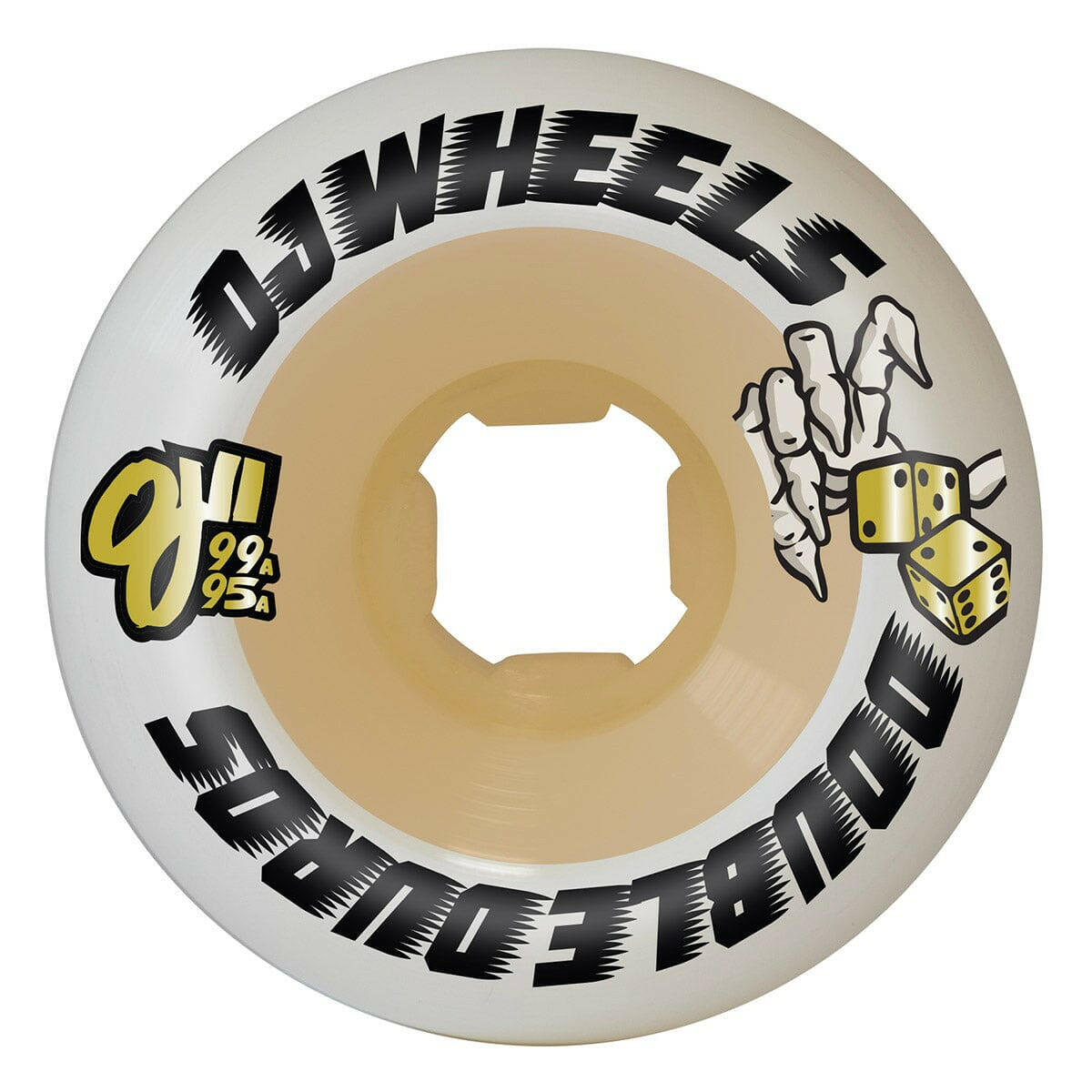 OJ - Double Duro White Gum Mini Combo 58MM 99A/95A Skateboard Wheels.