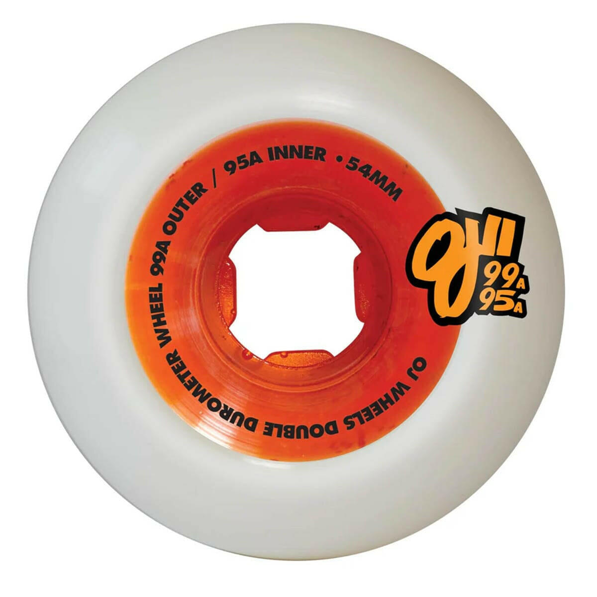 OJ - Double Duro White Orange Mini Combo 54MM 99A/95A Skateboard Wheels.