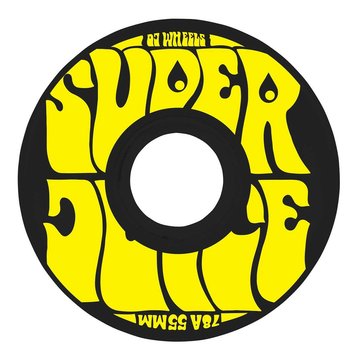 OJ - Mini Super Juice Black/Yellow 55MM 78A Skateboard Wheels.