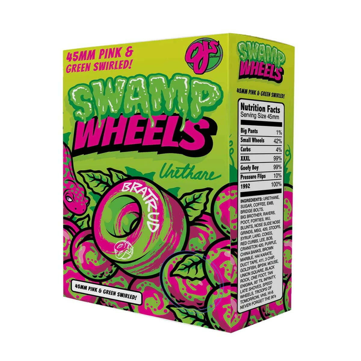 OJ - Swamp Berries Pink/Green 45MM 99A Skateboard Wheels.