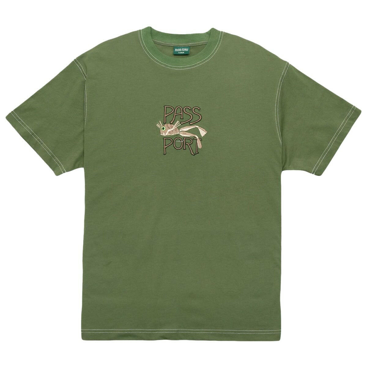 Pass~Port - Frog Lure Organic Cotton Tee Dark Olive.