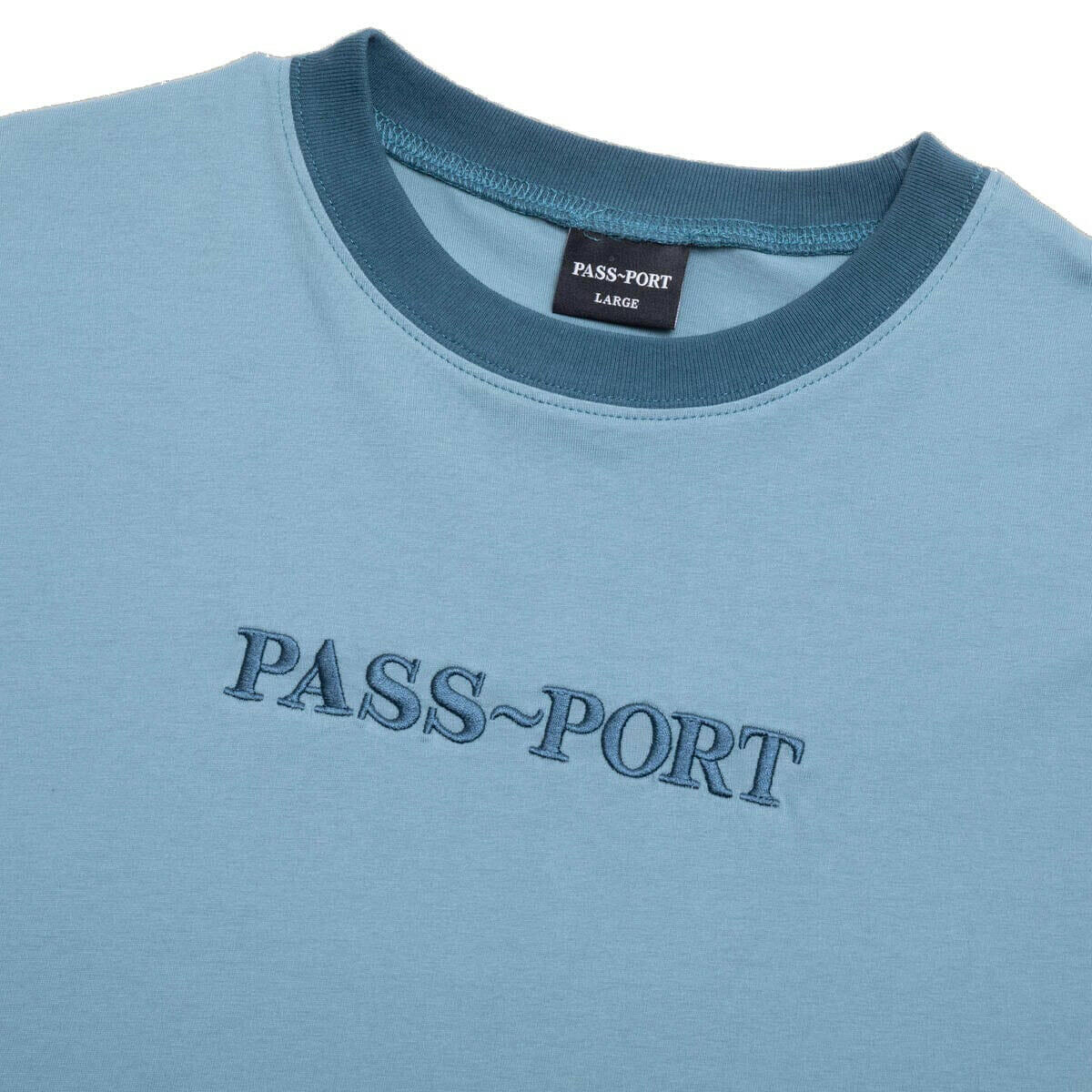 Pass~Port - Official Contrast Organic Tee Baltic Blue.