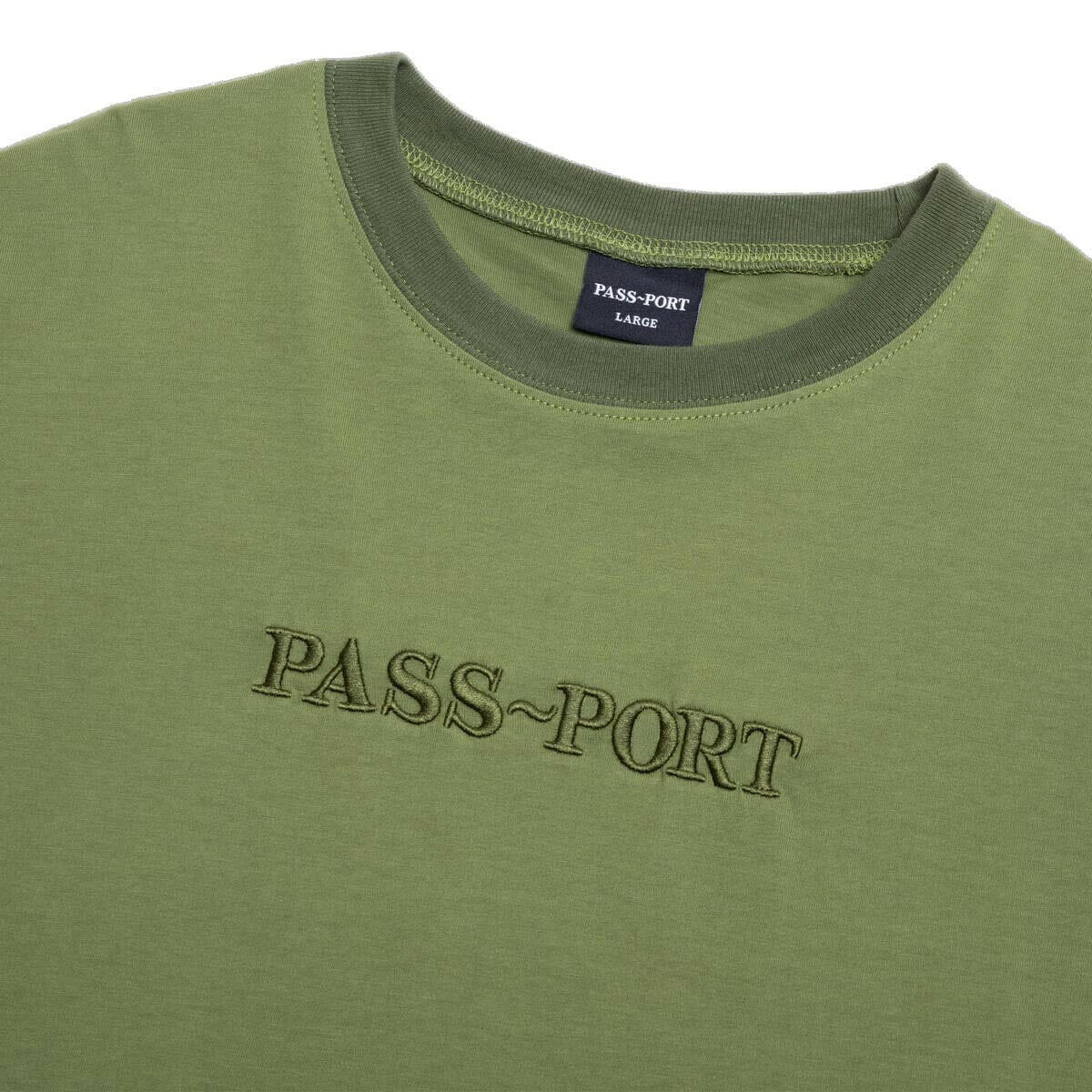Pass~Port - Official Contrast Organic Tee Olive.