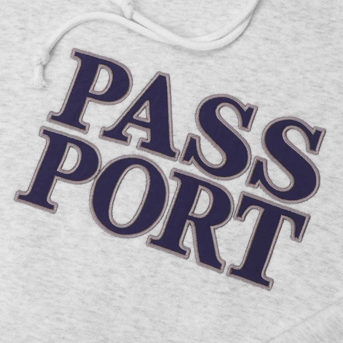 Pass~Port Official Stacked Applique White Marle Detail