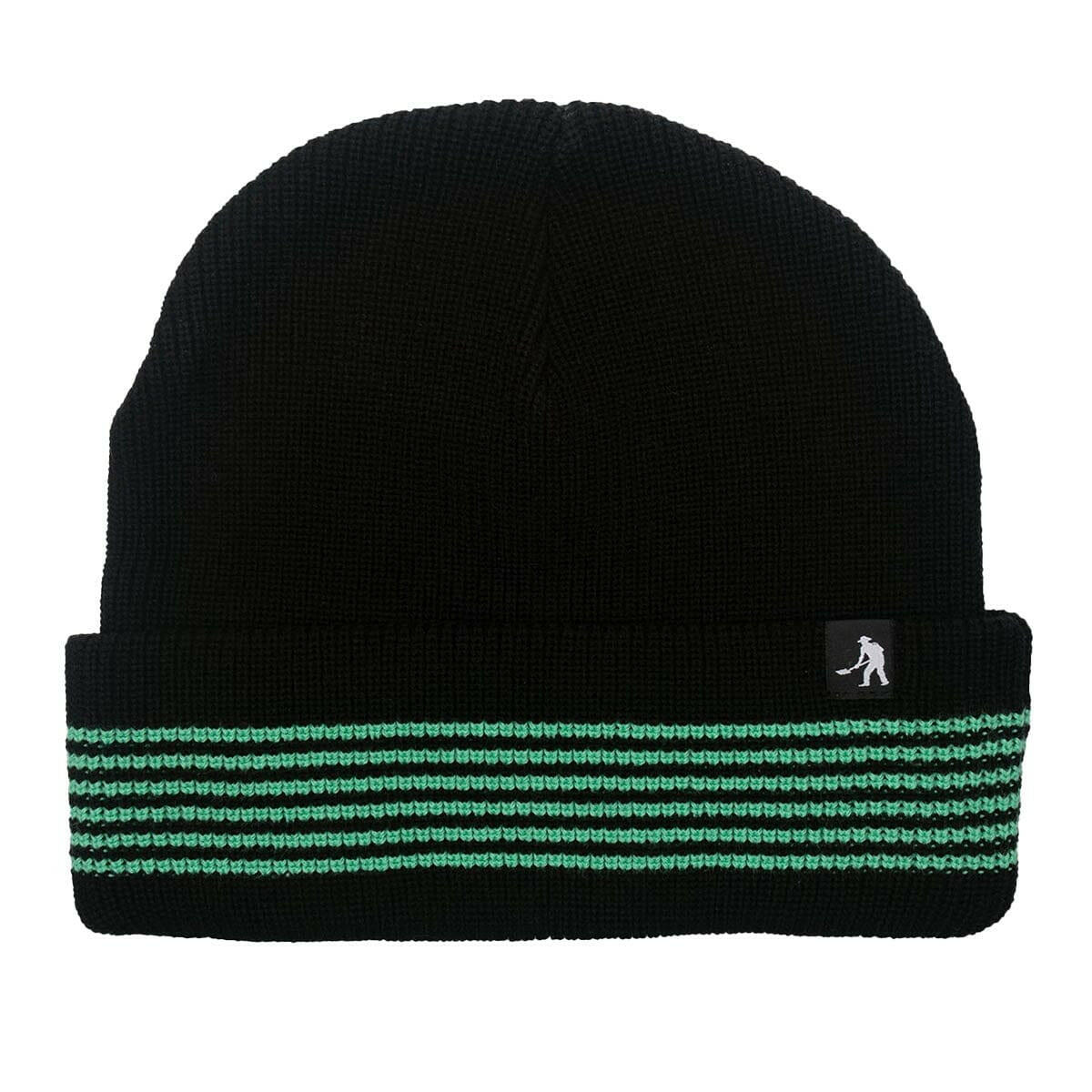 Pass~Port - Organic Cotton Stripe Knit Beanie Black/Green.