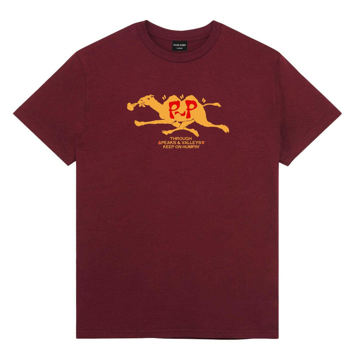 Pass~Port - Peaks & Valleys Tee Maroon.