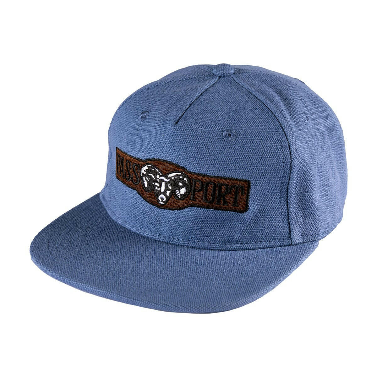 Pass~Port - Ram Heavy Canvas Workers Cap Steel Blue.