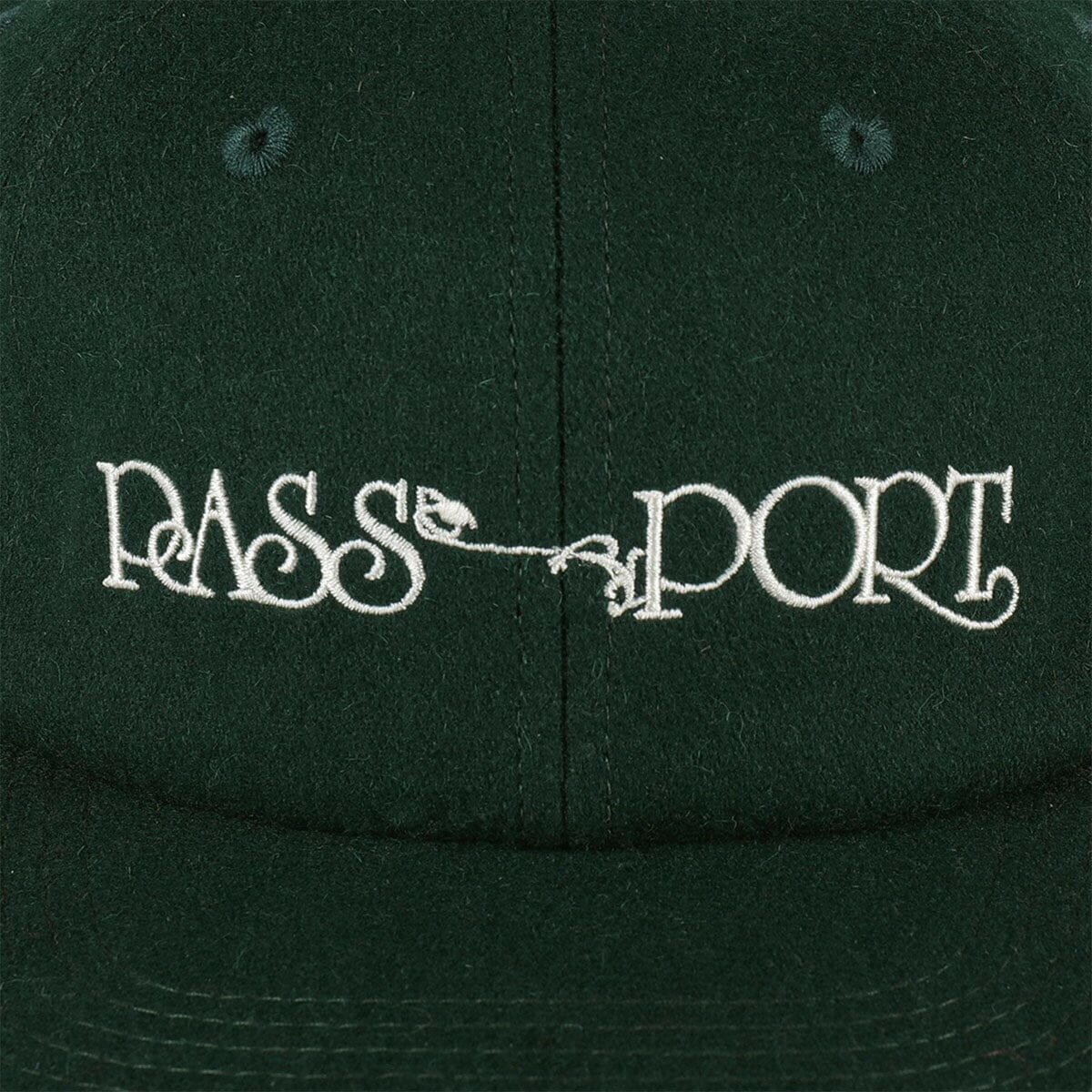 Pass~Port - Stem Logo Woollen Casual Cap Forest Green.