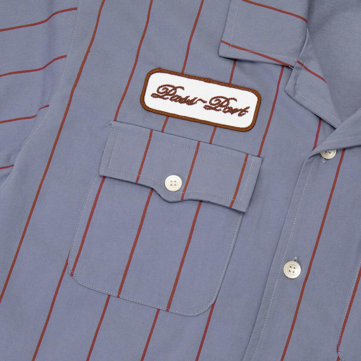 Pass~Port - Striped Casual Shirt Light Blue.