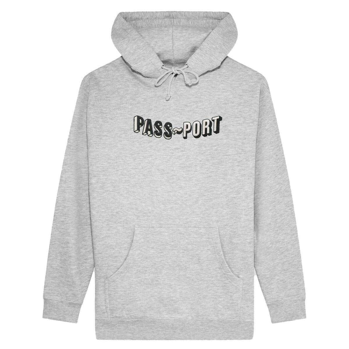 Pass~Port - Sunken Logo Embroidery Hoodie Ash.