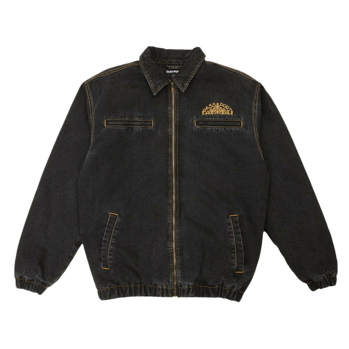Pass~Port - Vineyard Birds Denim Delivery Jacket Washed Black.