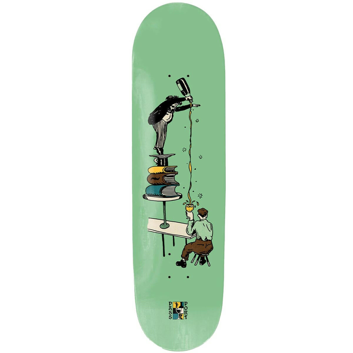 Pass~Port - Wine Em' & Dine Em' Sparkling Pour 8.25 Skateboard Deck.