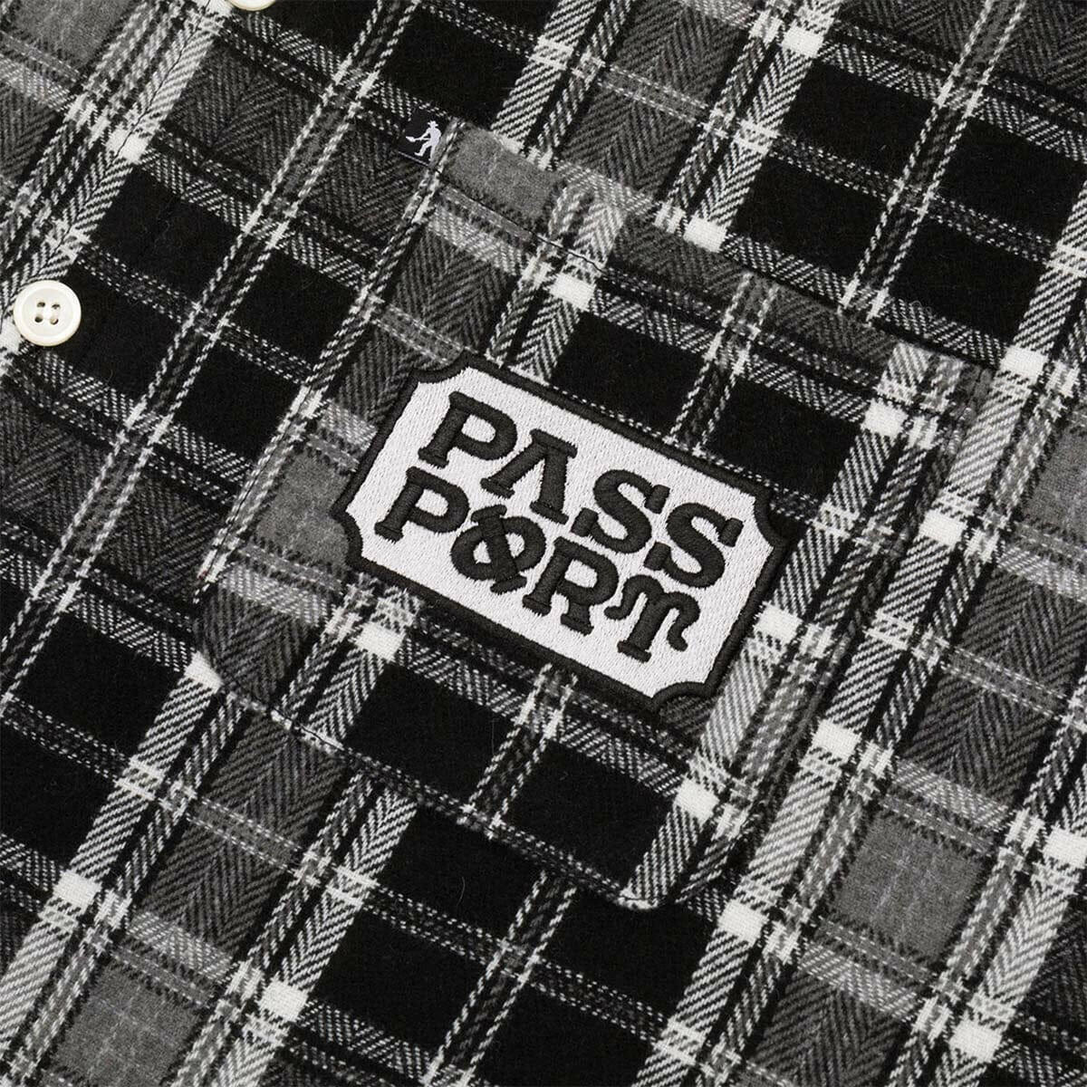 Pass~Port - Yearbook Logo Workers Flannel Black.