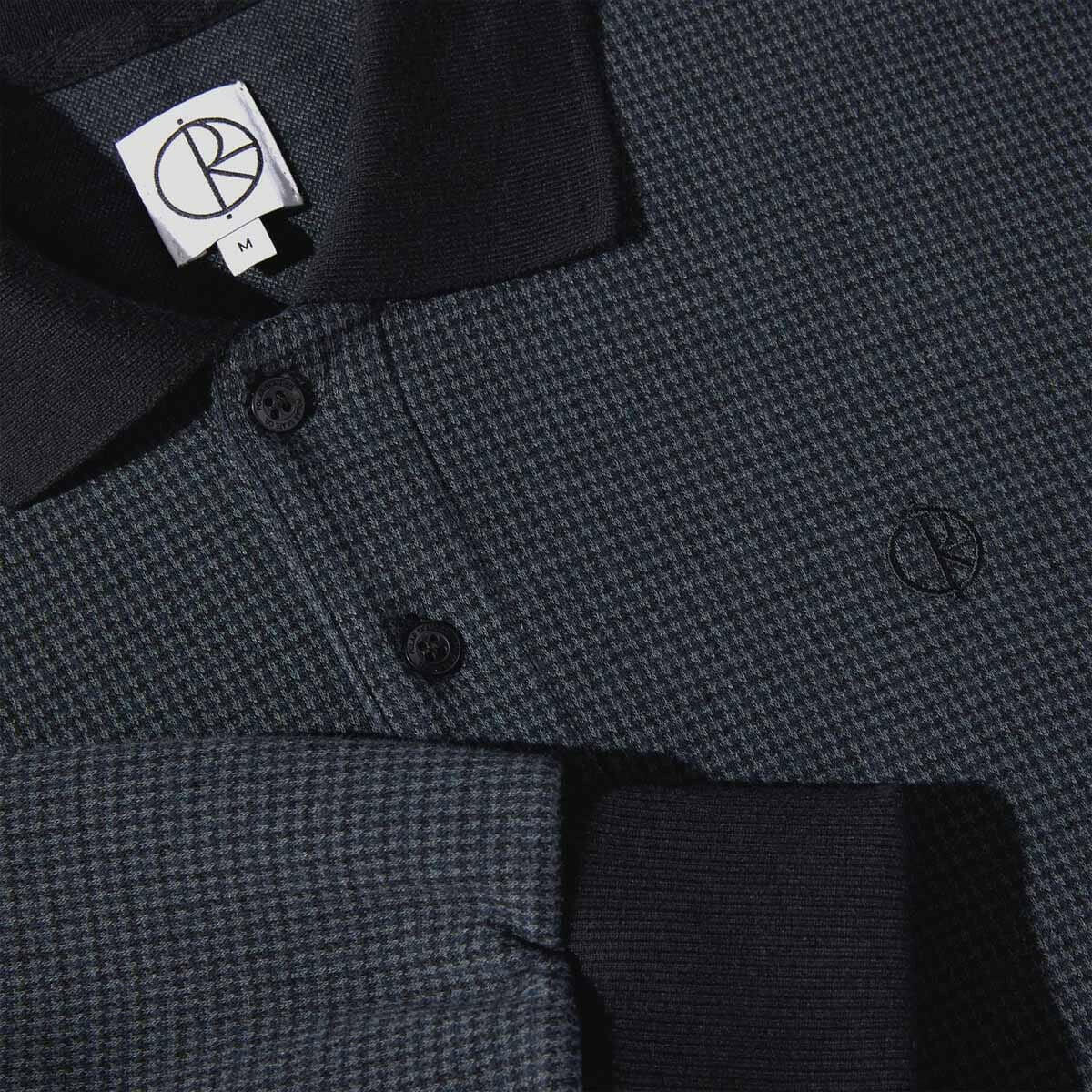 Polar - Houndstooth Polo Longsleeve Tee Black/Grey.