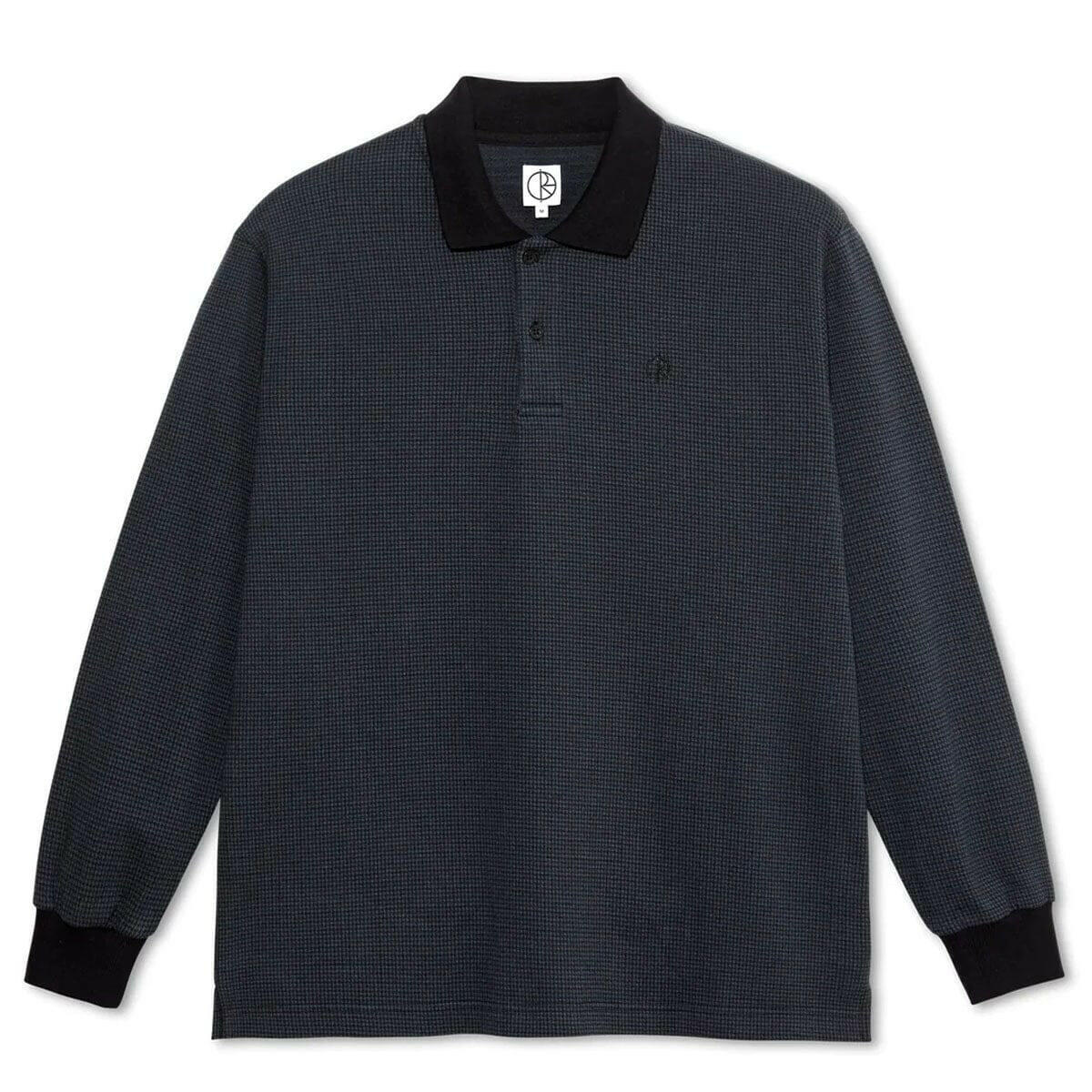 Polar - Houndstooth Polo Longsleeve Tee Black/Grey.