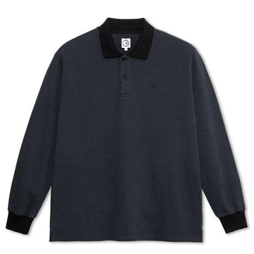 Polar - Houndstooth Polo Longsleeve Tee Black/Grey.