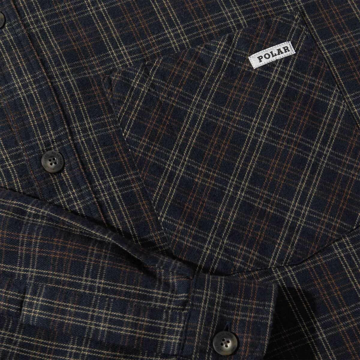 Polar - Mitchell Flannel Shirt Navy/Brown.