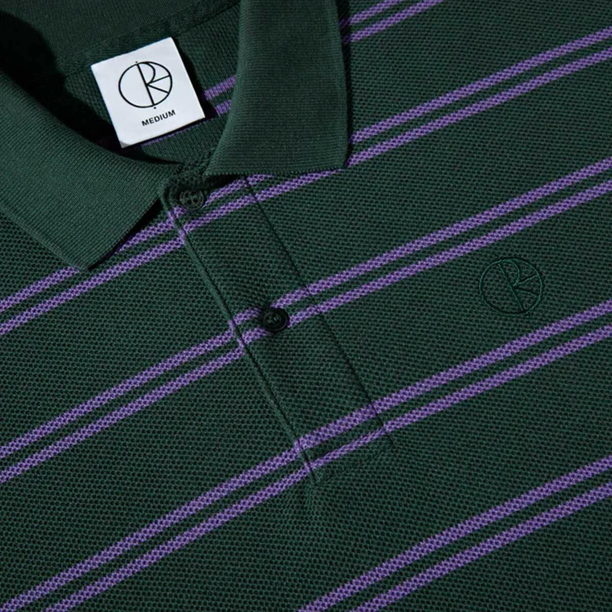 Polar - Stripe Polo L/S Tee Dark Teal.
