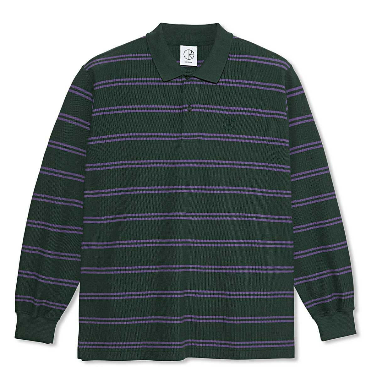Polar - Stripe Polo L/S Tee Dark Teal.