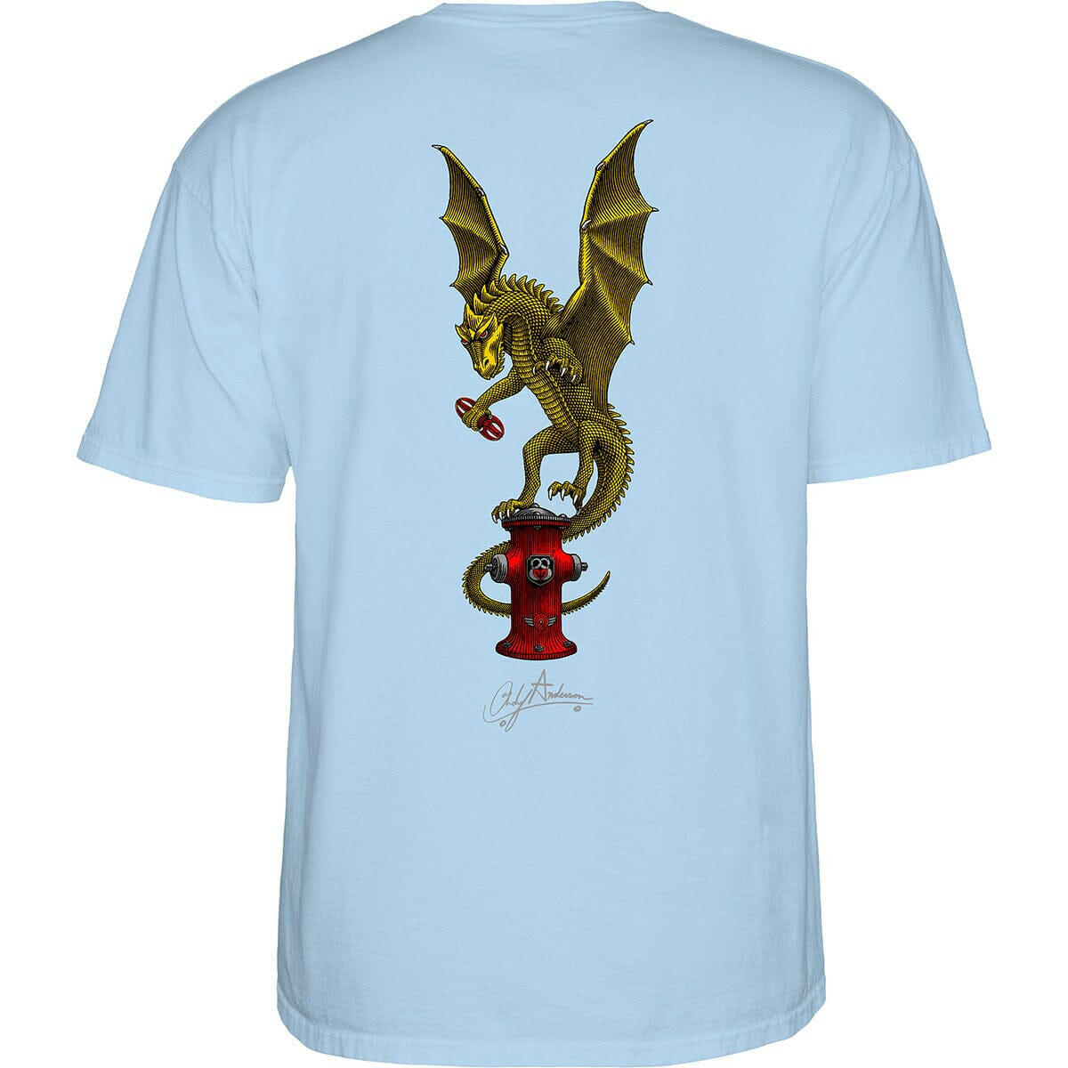Powell Peralta - Andy Anderson Vajra Tee Light Blue.