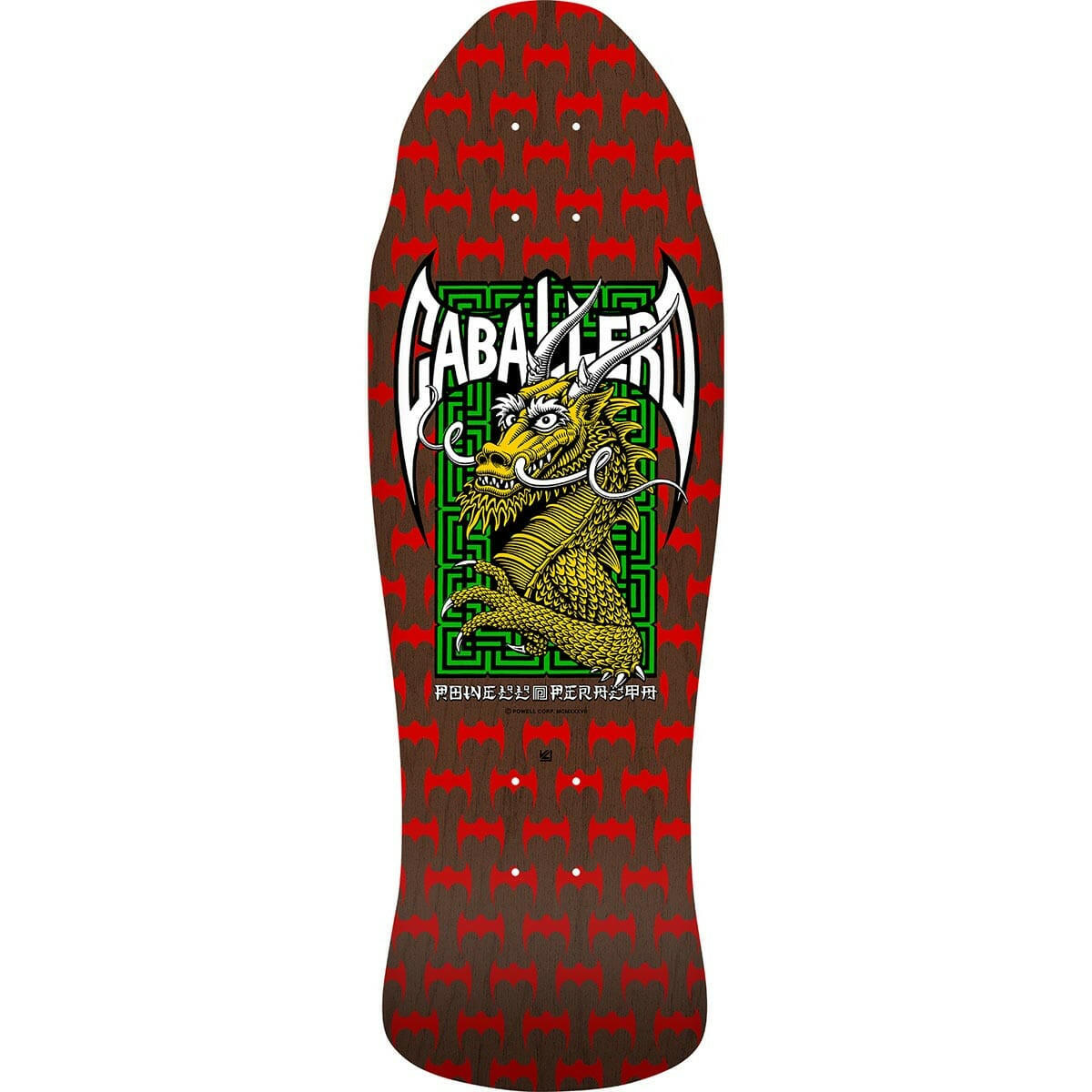 Powell Peralta - Steve Caballero Dragon & Bats Brown 9.625 Reissue Skateboard Deck.