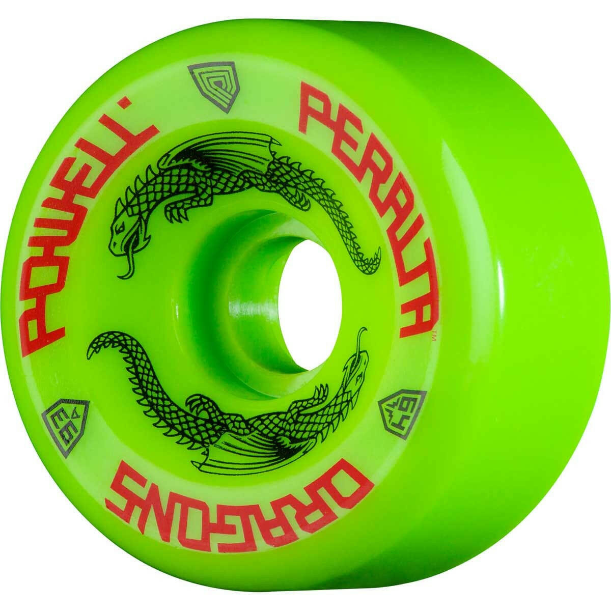 Powell Peralta - Dragon Formula Green 64MM x 36MM 93A Skateboard Wheels.