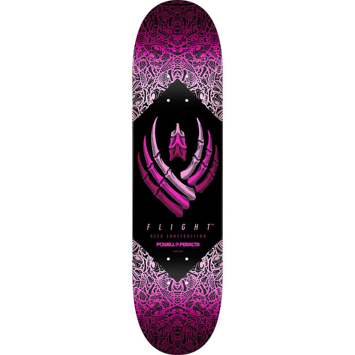 Powell Peralta - Bones Pink Flight 247 8.0 Skateboard Deck.