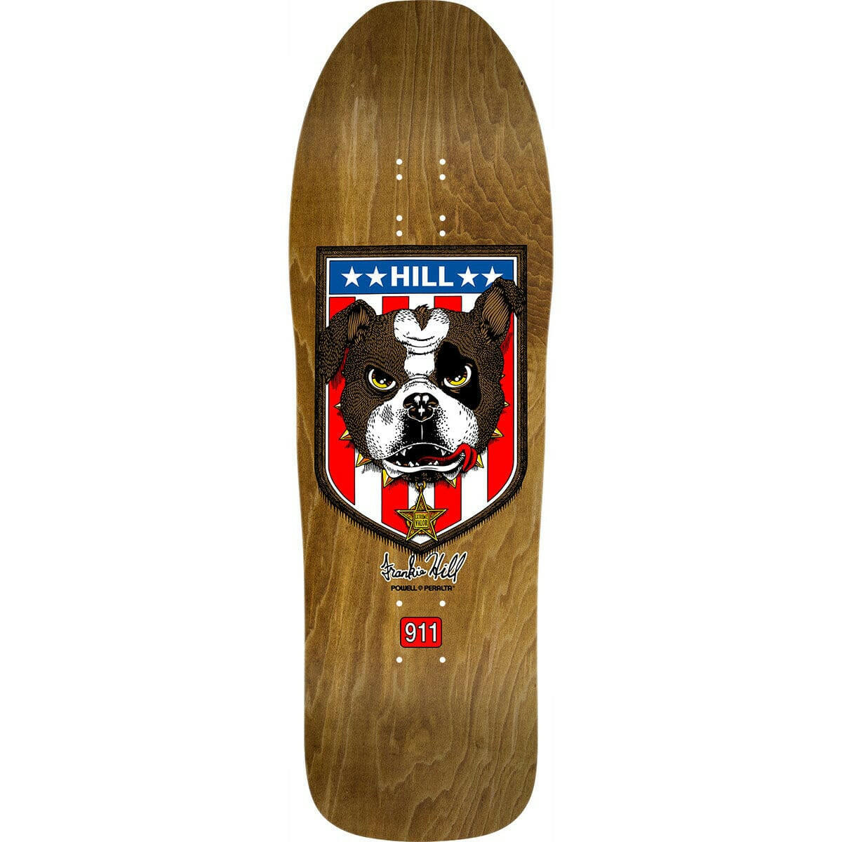 Powell Peralta - Frankie Hill Bulldog Brown 10.0 Reissue Skateboard Deck.