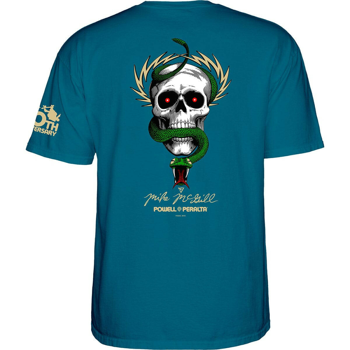 Powell Peralta - McGill Skull & Snake 40th Anniversary Tee Galapagos Blue.