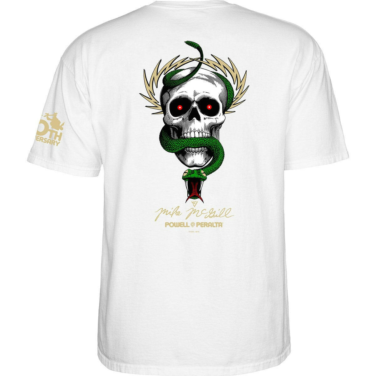 Powell Peralta - McGill Skull & Snake 40th Anniversary Tee White.