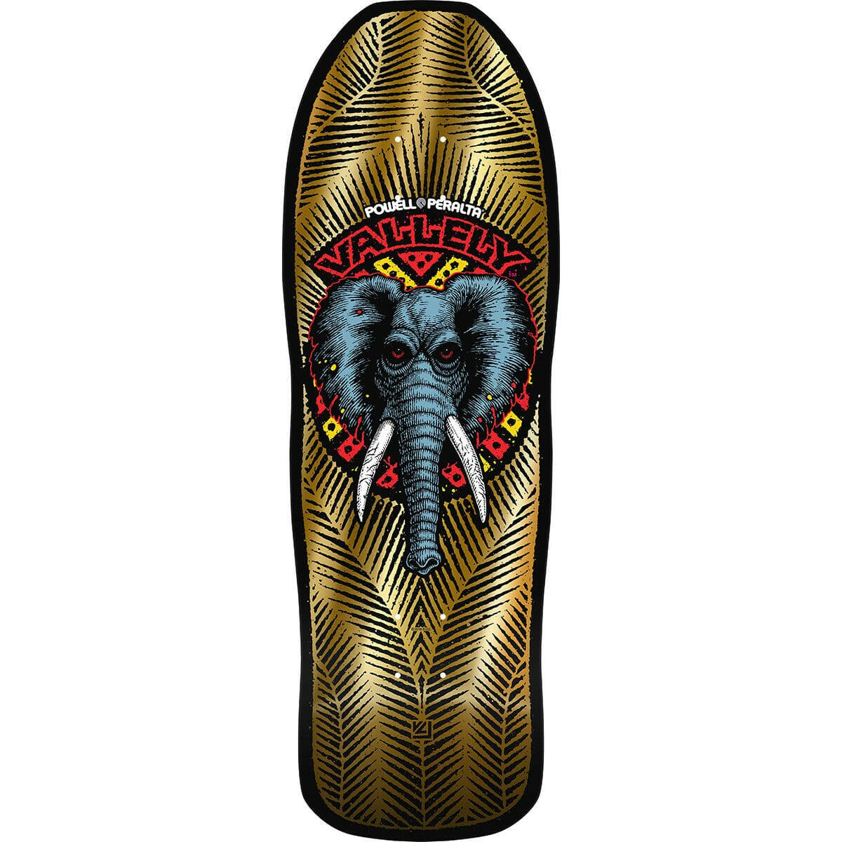 Powell Peralta - Mike Vallely Elephant Gold 10.0 Reissue Skateboard Deck.