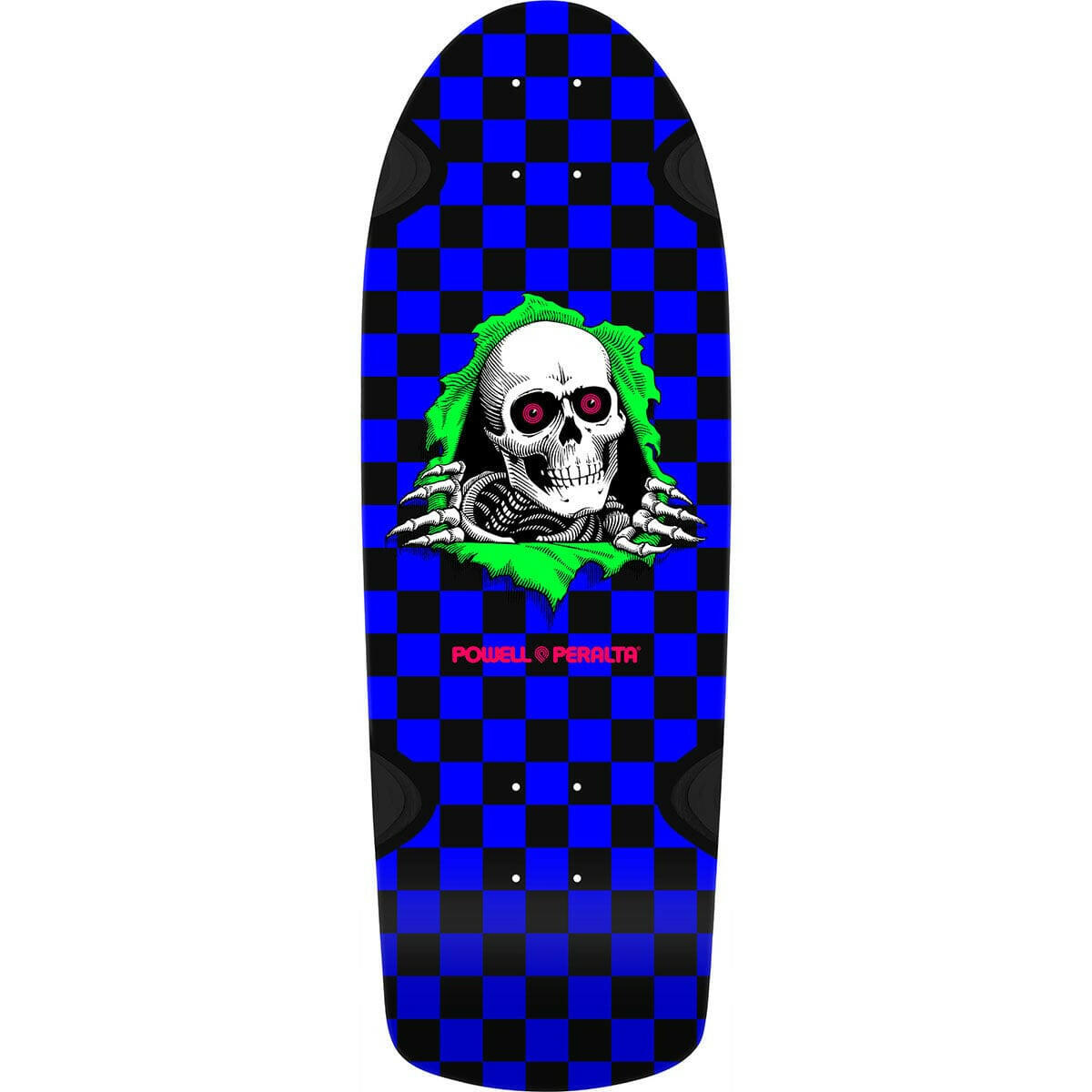 Powell Peralta - OG Ripper Checker Blacklight 10.0 Reissue Skateboard Deck.
