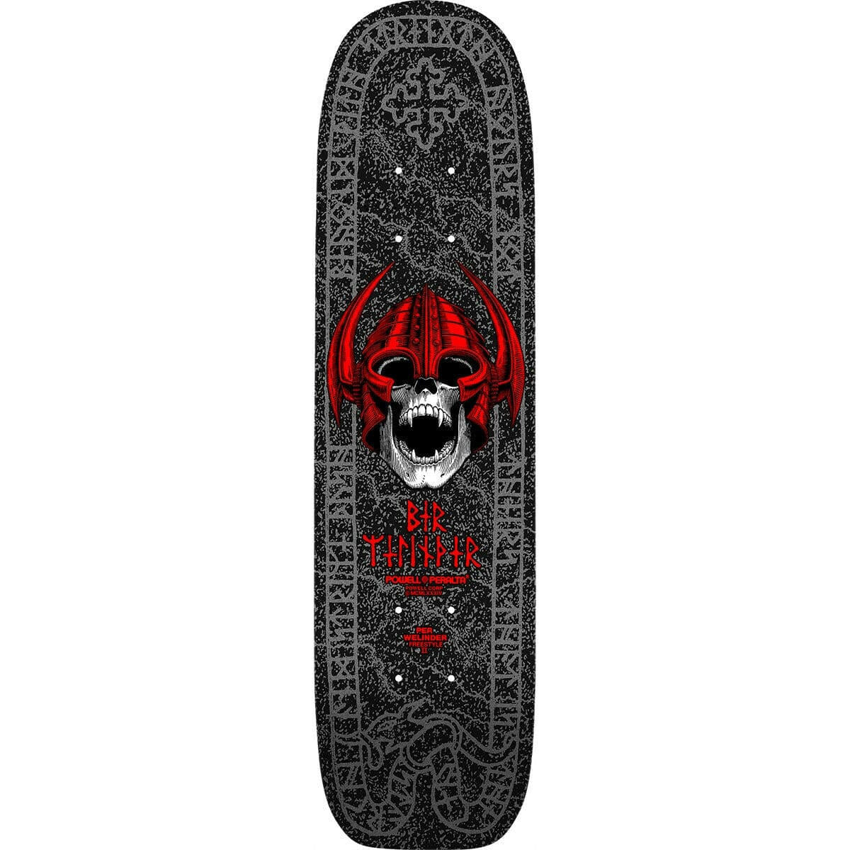 Powell Peralta - Per Welinder Nordic Skull Freestyle Black 7.25 Reissue Skateboard Deck.