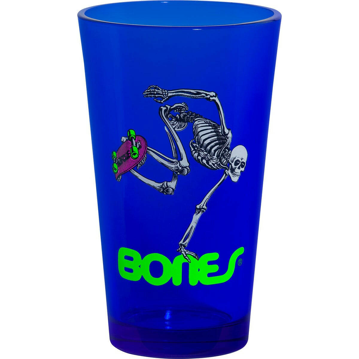 Powell Peralta - Pint Glass Skateboarding Skeleton Blacklight.