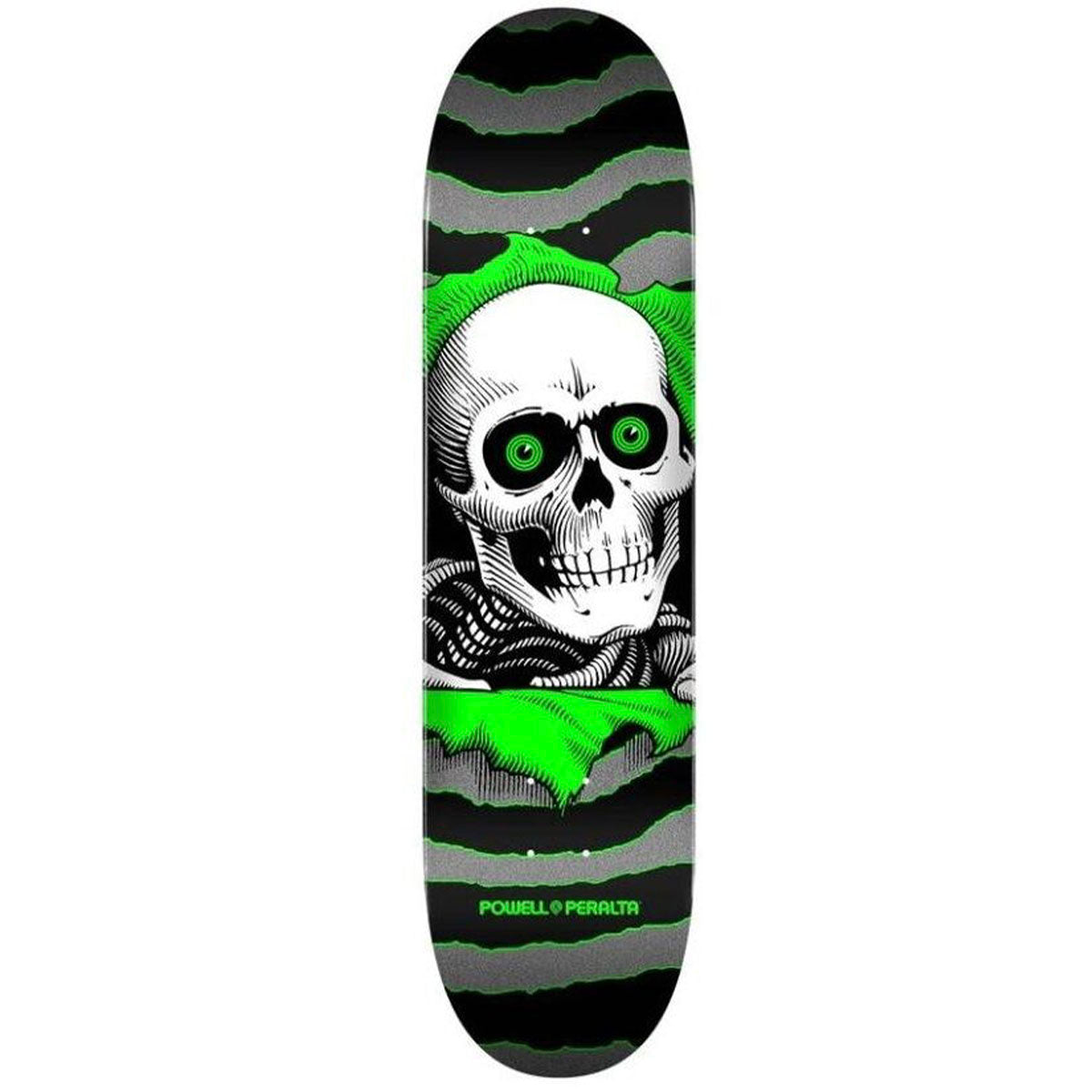 Powell Peralta - Ripper Silver/Green 8.0 Skateboard Deck.