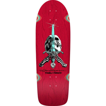Powell Peralta - Rodriguez Skull & Sword OG Red 10.0 Reissue Skateboard Deck.