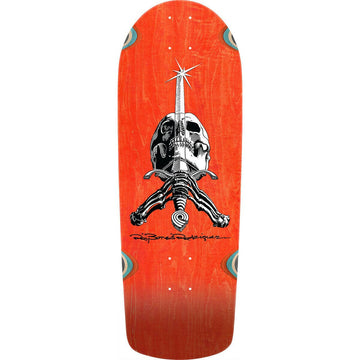 Powell Peralta - Rodriguez Skull & Sword OG Snub Orange 10.0 Reissue Skateboard Deck.