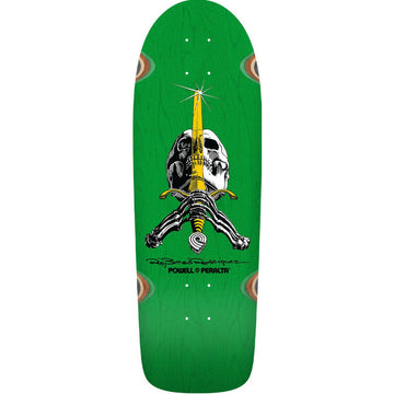 Powell Peralta - Rodriguez Skull & Sword OG Green 10.0 Reissue Skateboard Deck.