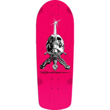 Powell Peralta - Rodriguez Skull & Sword OG Pink 10.0 Reissue Skateboard Deck.
