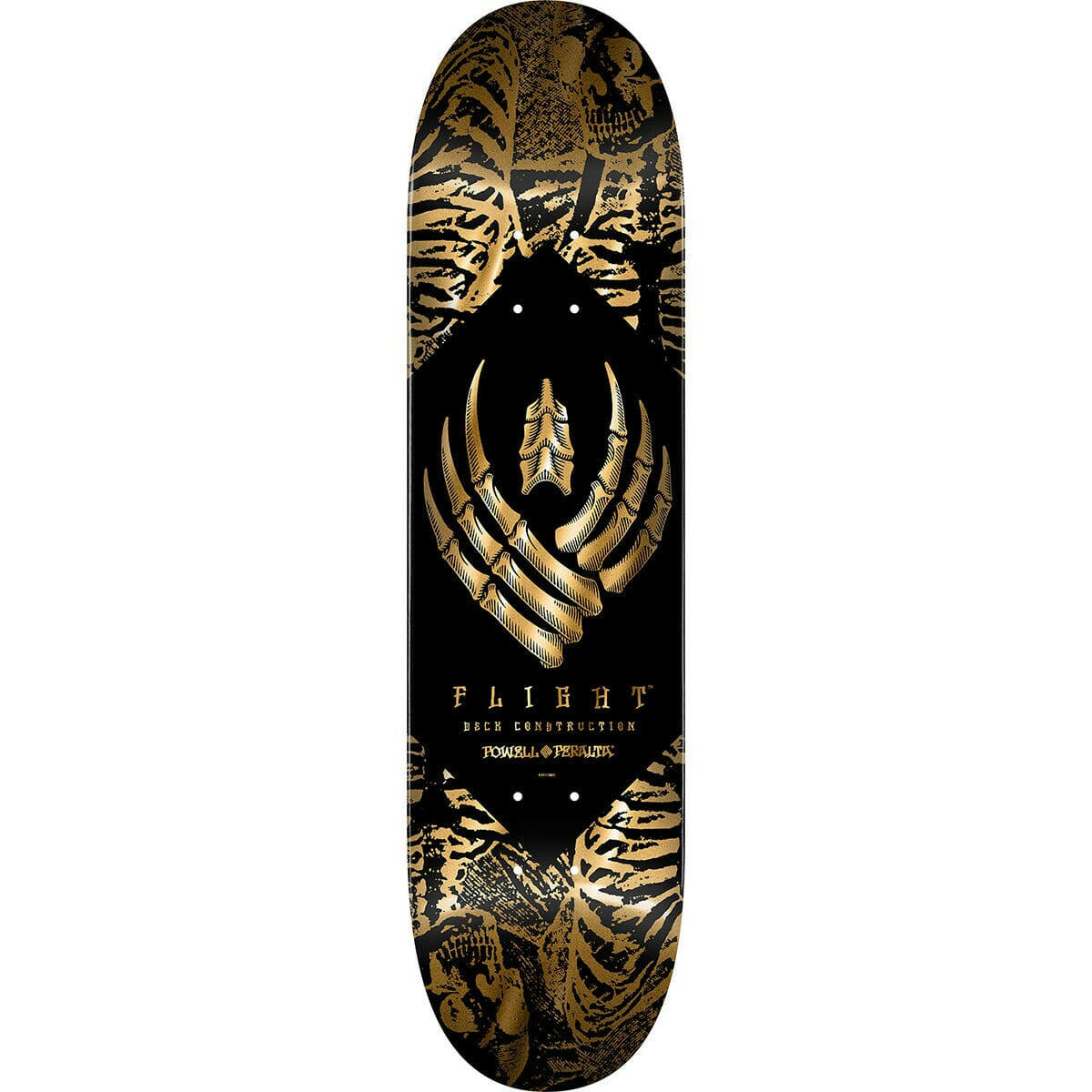 Powell Peralta - Skeleton Gold Foil Flight 8.63 Skateboard Deck.