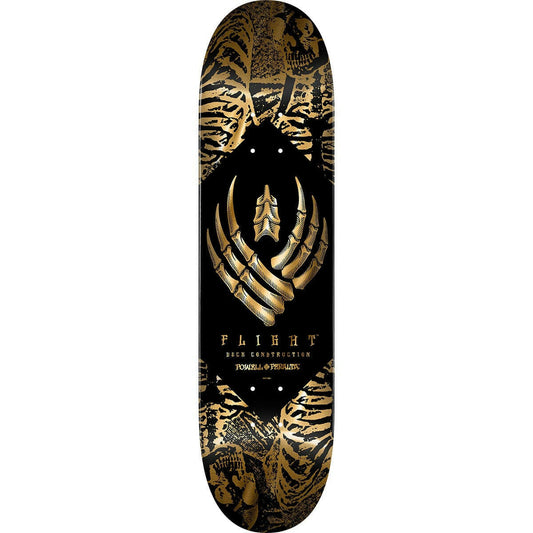 Powell Peralta - Skeleton Gold Foil Flight 8.63 Skateboard Deck.
