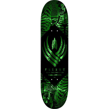 Powell Peralta - Skeleton Green Foil Flight 8.5 Skateboard Deck.