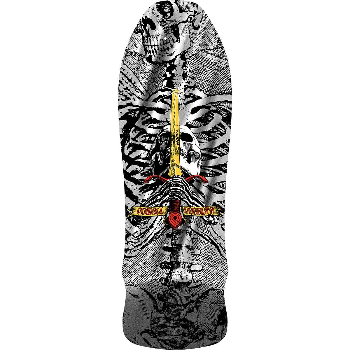 Powell Peralta Skull & Sword Geegah Silver Foil 9.75 Reissue Skateboard Deck