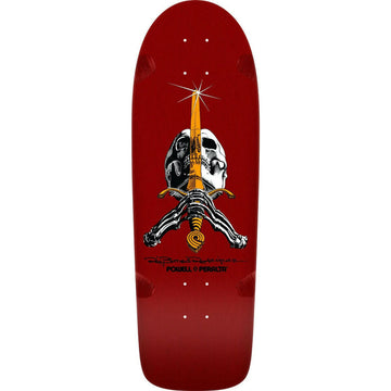 Powell Peralta - Rodriguez Skull & Sword OG Maroon 10.0 Reissue Skateboard Deck.